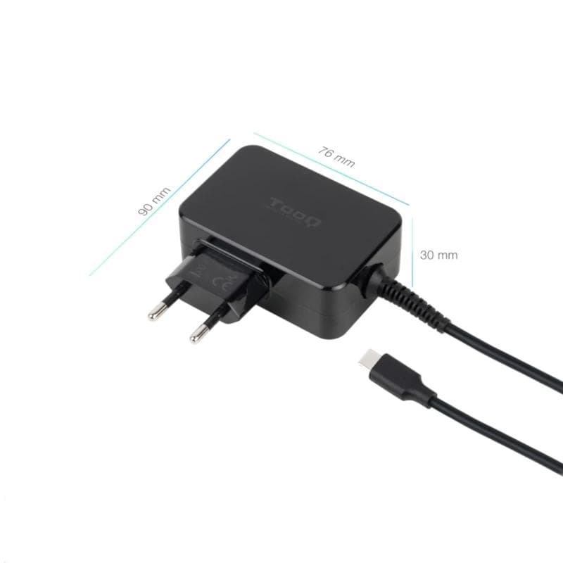 Tooq Cargador portátil GAN USB-C PD 45 W Negro