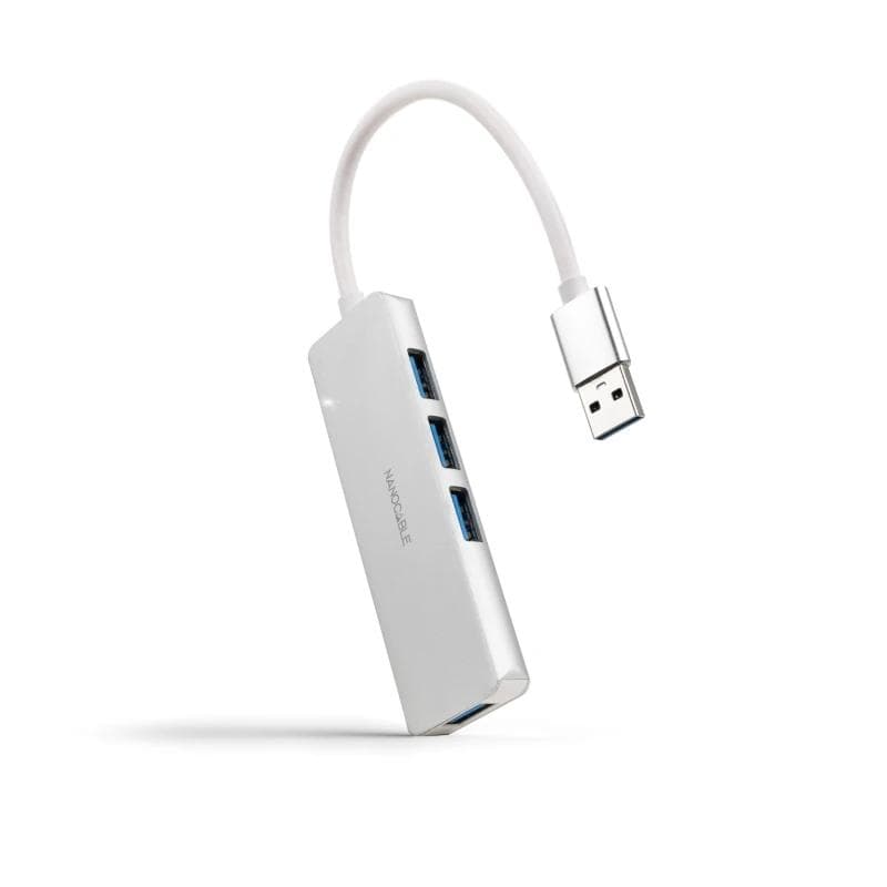 Nanocable Hub USB 3.0 4 x USB 3.0 10 cm. Gris