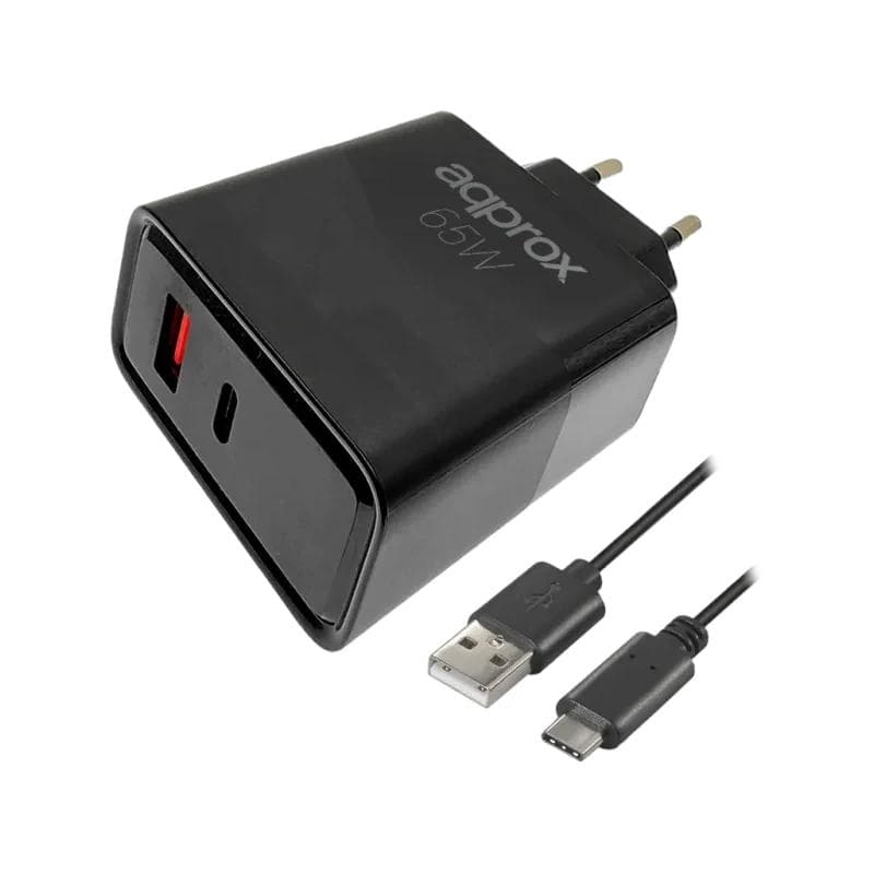 APPROX CARGADOR 65 W QC 1 X USB A+ 1 X USB C+CABLE