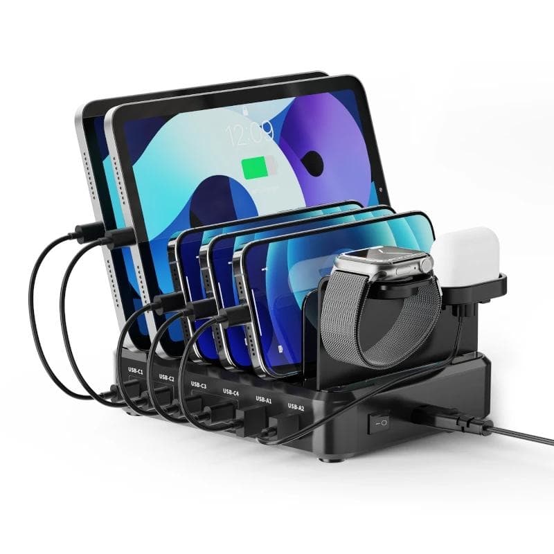 EWENT estacin de carga 6 USB 130w Reloj-Auric