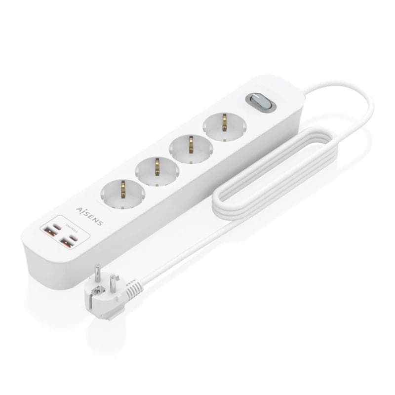 Aisens Regleta 4 tomas interruptor PD 2xUSBC 2xUSB