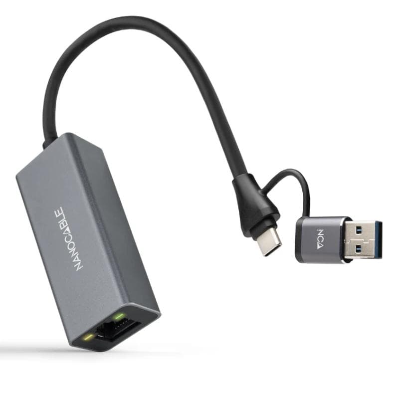 Nanocable Conversor USB-C+USB-A / M 3.0 RJ45 15 cm