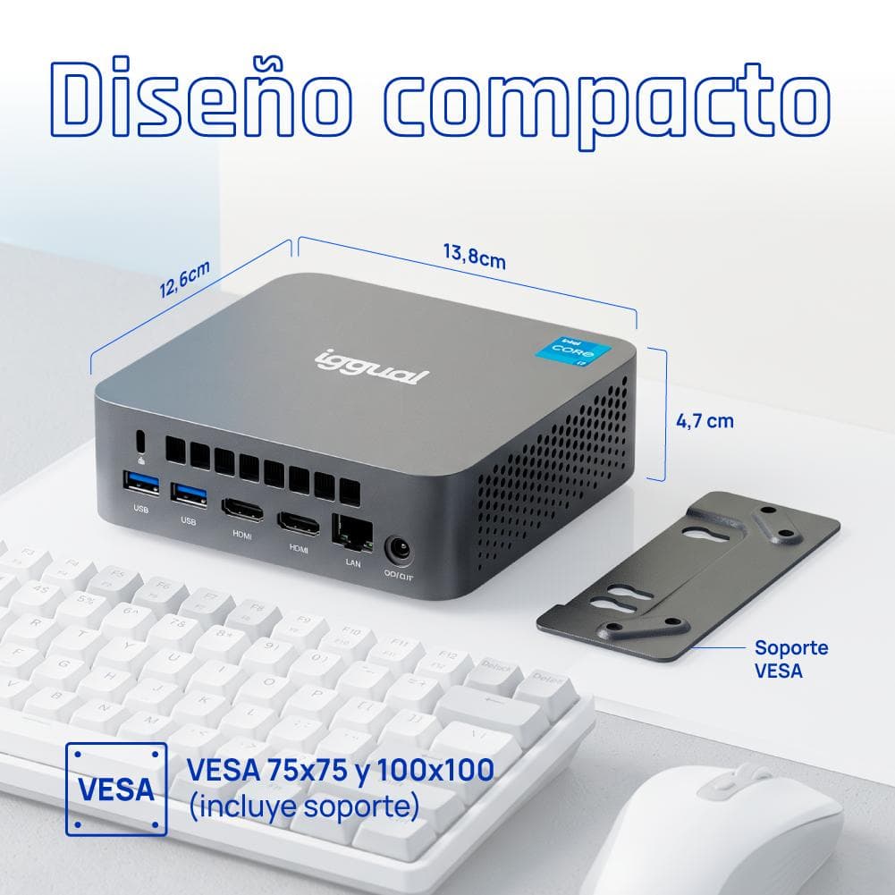 iggual Mini PC Teseracto i5 1235U 8+256 2HDMI W11P